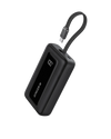 Anker Zolo 10K 30W Power Bank with built-in USB-C cable, digital display, and 10000mAh battery.