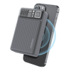 Audionic Magneto Pro Max 20000mAh Power Bank with magnetic wireless charging, USB-C fast charging, USB-A output, and LED battery indicator.