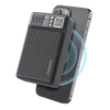 Audionic Magneto Pro Max 20000mAh Power Bank with magnetic wireless charging, USB-C fast charging, USB-A output, and LED battery indicator.