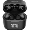 Alt Text: Faster ENC Wireless Stereo Headset E10 with ENC noise cancellation, Bluetooth 5.1, 10m wireless range, Auto Pairing, 60mAh battery, and 2–3 hours of playtime.