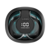 Login L-226 Glazor Earbuds with open-ear design, 11mm bass drivers, Bluetooth 5.3, AI live translation, customizable EQ, and transparent charging case