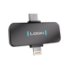 Login L-250 Micron Wireless Vlogging Mic with AI-ANC, 2.4G dongle, dual mic support, low-latency transmission, up to 8 hours playback, and 30m range.