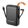 Login Oblivor L-707 Power Bank 20000mAh with Li-Polymer battery, 1 PD input, USB-A output, and built-in charging cable.