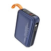 Login Oblivor L-707 Power Bank with 20,000mAh battery, 65W fast charging, built-in cable, USB PD charging, premium ABS body, and carry strap.