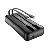 Login Voltra Pro L-708 Power Bank with 20,000mAh battery, 22.5W fast charging, built-in charging cables, premium matte body, and USB PD support.