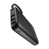 Ronin Pulse R-4065 10000mAh Power Bank with built-in USB Type-C cable, 22.5W fast charging, digital battery display, and slim portable design.