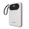 Ronin Pulse R-4065 10000mAh Power Bank with built-in USB Type-C cable, 22.5W fast charging, digital battery display, and slim portable design.