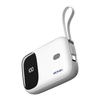 Ronin R-4030 Neutron 10000mAh Power Bank with built-in USB-C and Lightning cables, 22.5W fast charging, and digital battery display.
