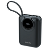 Ronin R-4040 Zapster 20000 mAh Power Bank with LED display, Li-Polymer battery, USB-C input, USB-C and USB-A outputs, and integrated USB-C cable.