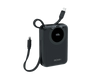 Ronin R-4040 Zapster 20000 mAh Power Bank with LED display, Li-Polymer battery, USB-C input, USB-C and USB-A outputs, and integrated USB-C cable.