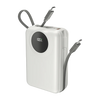 Ronin R-4055 Megawatt 30000mAh Power Bank with 65W fast charging, dual built-in Type-C cables, and digital display.