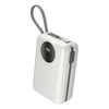 Ronin R-4055 Megawatt 30000mAh Power Bank with 65W fast charging, dual built-in Type-C cables, and digital display.