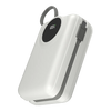 Ronin R-4055 Megawatt 30000mAh Power Bank with 65W fast charging, dual built-in Type-C cables, and digital display.