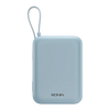 Ronin R-4070 AQUA 20000mAh Power Bank with built-in Type-C and Lightning cables, 22.5W fast charging, USB-C PD, and digital display.