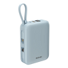 Ronin R-4070 AQUA 20000mAh Power Bank with built-in Type-C and Lightning cables, 22.5W fast charging, USB-C PD, and digital display.