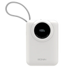 Ronin VELOCITY R-4045 10000 mAh Power Bank with 22.5W fast charging, 15W wireless output, digital display, Li-Polymer battery, and Type-C cable.