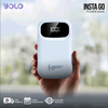 YOLO Insta Go 22.5W 10000mAh Power Bank with three built-in charging cables, digital LED display, and fast charging.