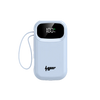 YOLO Insta Go 22.5W 10000mAh Power Bank with three built-in charging cables, digital LED display, and fast charging.